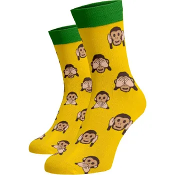 Dámské ponožky Veselé ponožky Opičky Žlutá Bavlna 35-38