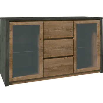 Komoda Komoda, dub lefkas tmavý/smooth šedý, MONTANA K2D