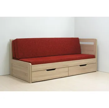 Postel BMB Postel Tandem KLASIK s pravým čelem - imitace dřeva Dekor: Bílá, Provedení: oblé, Rozměr: 80/160 x 200 cm