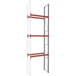 Paletový regál MULTIPAL, v x h: 5500 x 1100 mm, 3 páry nosníků 1825 mm, nosnost buňky 2200 kg, přídavný