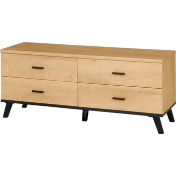 Televizní stolek JUREK Skříňka pod TV - JOHN 7, dub lefkas/matná černá