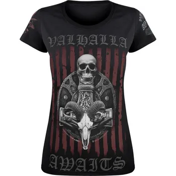 Dámské tričko tričko dámské - VIKING SHIELD - VICTORY OR VALHALLA - VOV019DA