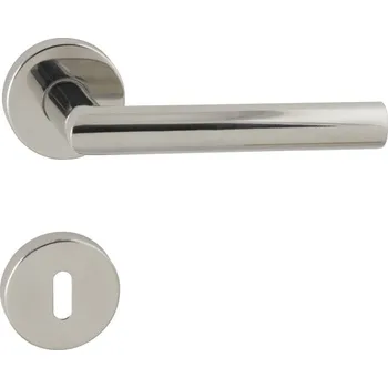 Interiérové dveře TI - FAVORIT - R 2002 Provedení: koule fix/kl. pravá + PZ rozety (otvor pro vložku) (skladem 1 ks), Povrch: LN - leštěná nerez (58) 8584138010084