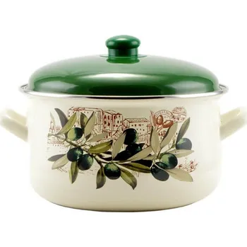 Hrnec Smaltovaný kastrol s poklicí, objem 3,3 L OLIVA