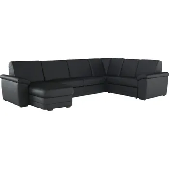 Obývací pokoj Sedací souprava ve tvaru U, ekokůže černá, levá, BITER U