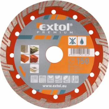 Řezný kotouč Kotouč diamantový řezný turbo plus, 180x22,2mm, suché i mokré řezání EXTOL-PREMIUM