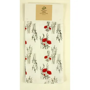 Utěrka Zelený strom ZS - Sada utěrek Louka Vlčí máky 2 ks - 50x70 cm