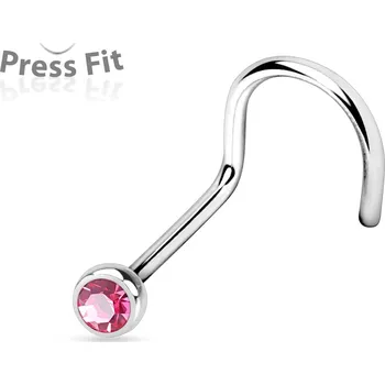 Piercing Šperky4U Zahnutý piercing do nosu, zirkon 2,5 mm - N1122P-025