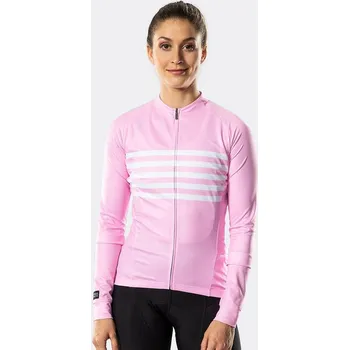 cyklistický dres BONTRAGER Dámský dres s dlouhým rukávem Circuit růžová/bílá L