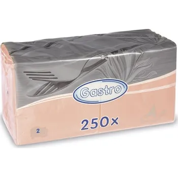 Papírový ubrousek Ubrousky papírové dvouvrstvé - 24 x 24 cm / apricot / 250 ks