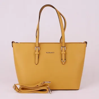 Kabelka Hořčicová velká elegantní pevná kabelka na rameno FLORA&CO F9126