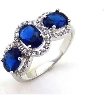 Prsten Elenys stříbrný prsten s drahokamy Safírová elegance Velikost: 8 (EU: 57-58)