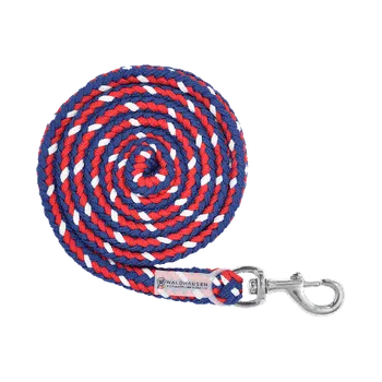 Jezdectví Vodítko Waldhausen Plus s klasickou karabinou, červeno-modro-bílé Barva: Červená