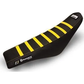 Moto sedlo BLACKBIRD potah sedadla HUSQVARNA FC/TC 14-15, TE/FE 14-16, ZEBRA barva černá/žlutá