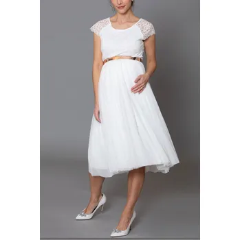 Dámská sukně CONSTANT LOVE těhotenská tylová sukně svatební MIDI smetanová Barva: Ivory - smetanová, Velikost: XS-S