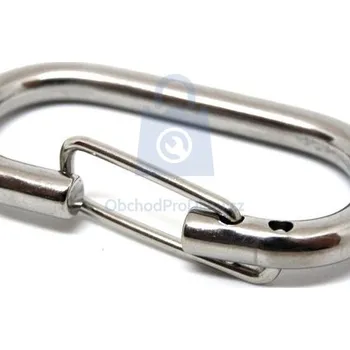 Karabina oválná s pružinou, nerez A4 6 x 60 mm - hobby balení, balení 1 ks