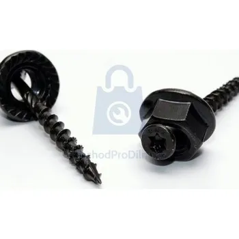 Tesařské kování SD program, konstrukční vrut lakovaný + matice černá, SDCS 50 12 ks, balení 1 bal