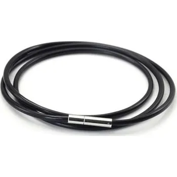 Řetízek Kaučuková šňůrka na krk černá tl. 3 mm (45 cm)