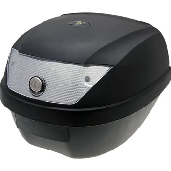 Zavazadlo na motocykl Univerzální kufr na motocykl - skútr 101 OCTANE TOP CASE ČERNÁ/BÍLÁ objem 28 L (Zavazadlo na motorku, cenově dostupný kufr na skútr)
