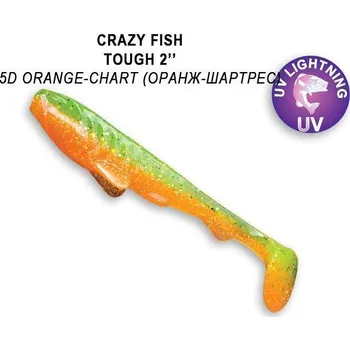 Umělá nástraha Gumová nástraha Crazy Fish Tough 7cm 5D Orange chart (5ks)