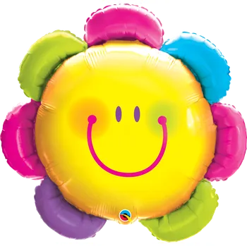 Balónek Qualatex Fóliový balónek KVĚTINA s úsměvem 81cm