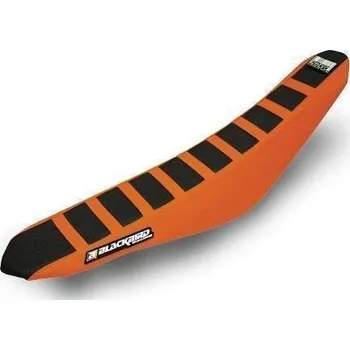Moto sedlo BLACKBIRD potah sedadla KTM EXC 98-07, SX-SXF 00-06 ZEBRA barva černá/oranžová (17)