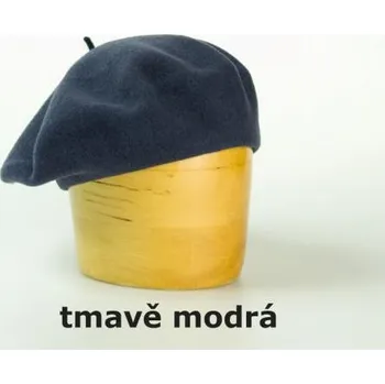 Čepice Dámský vlněný baret tmavě modrý 11,5"