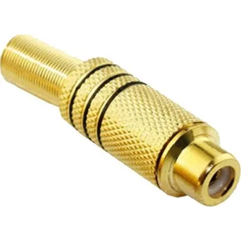 Elektrický konektor Konektor RCA CINCH černý zásuvka samice pozlacený