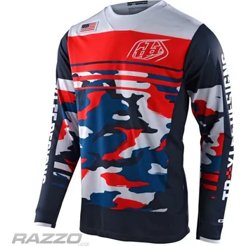 cyklistický dres Pánský dres TroyLeeDesigns GP Jersey Formula Camo Navy Red Limited Edition 2021 M