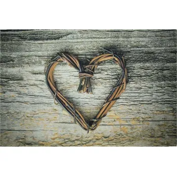 Rohožka Šedá podlahová rohožka srdce z větviček Heart Twig - 75*50*1cm