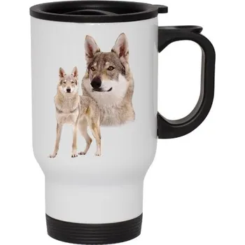 Cestovní termohrnek s uchem s potiskem Československý vlčák