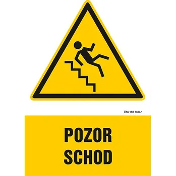 Značení Pozor, schod - tabulka 140 x 200 mm