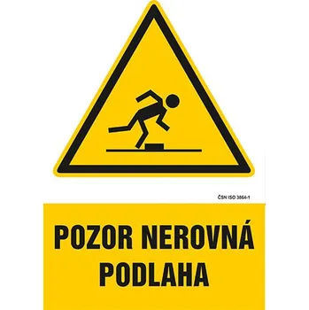 Pozor, nerovná podlaha - samolepka 200 x 280 mm