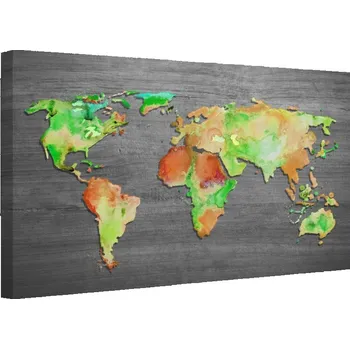 Obraz Malvis ® Obraz na stěnu Mapa světa Velikost: 90x60 cm