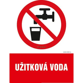 Značení Užitková voda - samolepka 100 x 140 mm