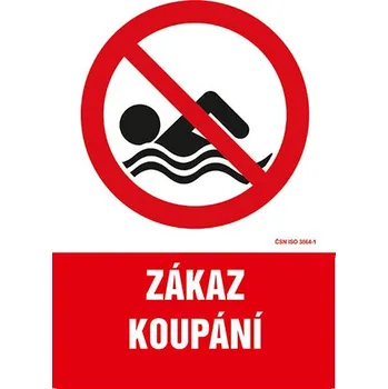 Zákaz koupání - samolepka 200 x 280 mm