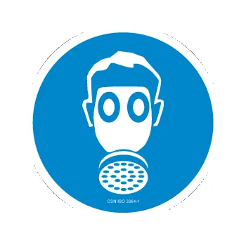 Značení Používej dýchací přístroj - samolepící piktogram - Ø 100 mm