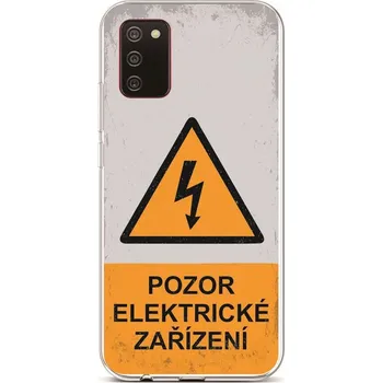 Pouzdro na mobilní telefon Kryt Samsung A02s silikon Pozor elektrické zařízení (obal neboli pouzdro na Samsung A02s)