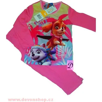 Dívčí noční košile Pyžamo TLAPKOVÁ PATROLA dlouhé dívčí růžové 98