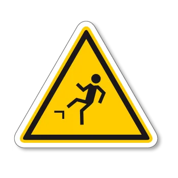 Značení Nebezpečí pádu - samolepící piktogram - 100 x 110 mm