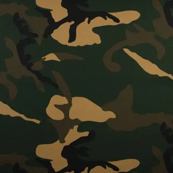 Popelín zelenohnědý army vzor, š.145