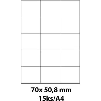Samolepící etiketa Print etikety Emy 70x50,8 mm, 15ks/arch, 100 archů, samolepící