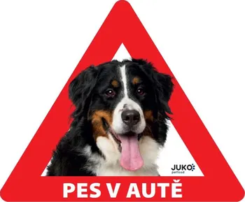 samolepka JUKO petfood Samolepka pes v autě vnitřní Bernský salašnický