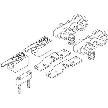 HELM 140 sada posuvného kování, dřevo, bez vodicí kolejnice