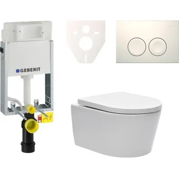 Klozet Cenově zvýhodněný závěsný WC set Geberit k zazdění + WC SAT Brevis SIKOGE1W1