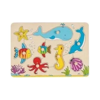 Dřevěná hračka Układanka z uchwytami Podwodny Świat