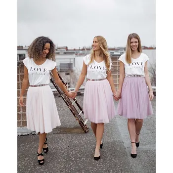 Dámská sukně CONSTANT LOVE tylová sukně svatební krátká ružová Barva: Soft-rose - světle růžová, Velikost: 44