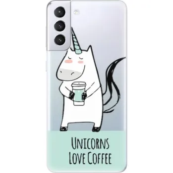 Pouzdro na mobilní telefon Odolné silikonové pouzdro iSaprio - Unicorns Love Coffee - Samsung Galaxy S21+
