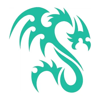 Samolepicí dekorace na vozidlo Dragon 012 pravá (25 - tyrkysová) SAMOLEPKA NA AUTO, NÁLEPKA, FÓLIE, POLEP, TUNING, VLASTNÍ TEXT, TISK, AUTOSAMOLEPKY.cz, POLEPY, OBRÁZEK, LOGO, 3D STICKERS