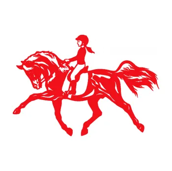 Samolepící dekorace SAMOLEPKA Kůň 060 levá dítě jezdí na koni parkur (10 - červená) NA AUTO, NÁLEPKA, FÓLIE, POLEP, TUNING, VLASTNÍ TEXT, TISK, AUTOSAMOLEPKY.cz, POLEPY, OBRÁZEK, LOGO, SAMOLEPKY